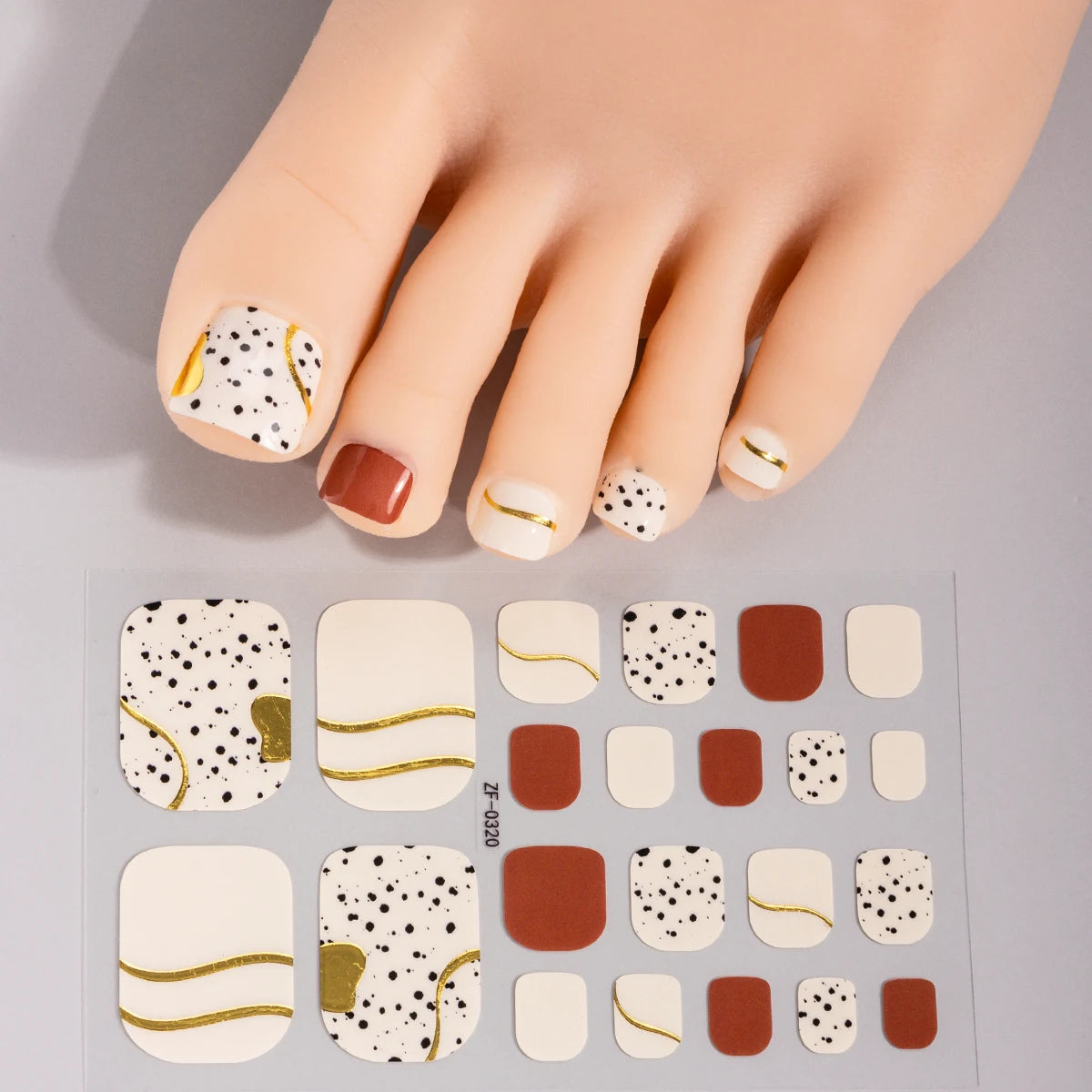 22Tips Pink Flowers Toenail Polish Sticker Summer Floral Baking Free Toe Nail Strips Full Cover DIY Foot Decoration Stickers