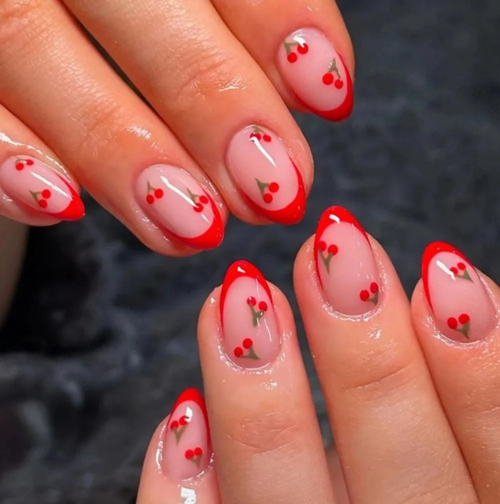 24PCS Gold Metallic Wire Velvet Marble French Fake Nails 3D Luxury Pink Camellia Floral Almond Textured Press on Nails Cozy