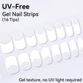 Long-Lasting Gel Nail Strips — Full Cover Color Nail Wraps, 16 Tips